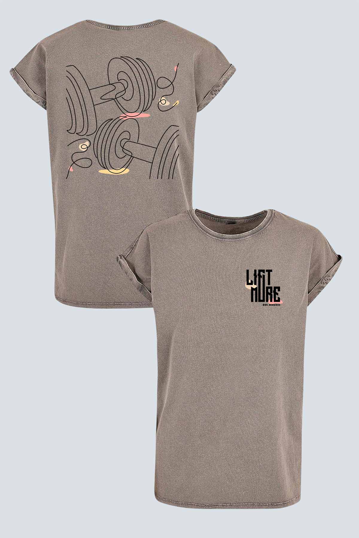 Dumbbells Acid Wash Tee