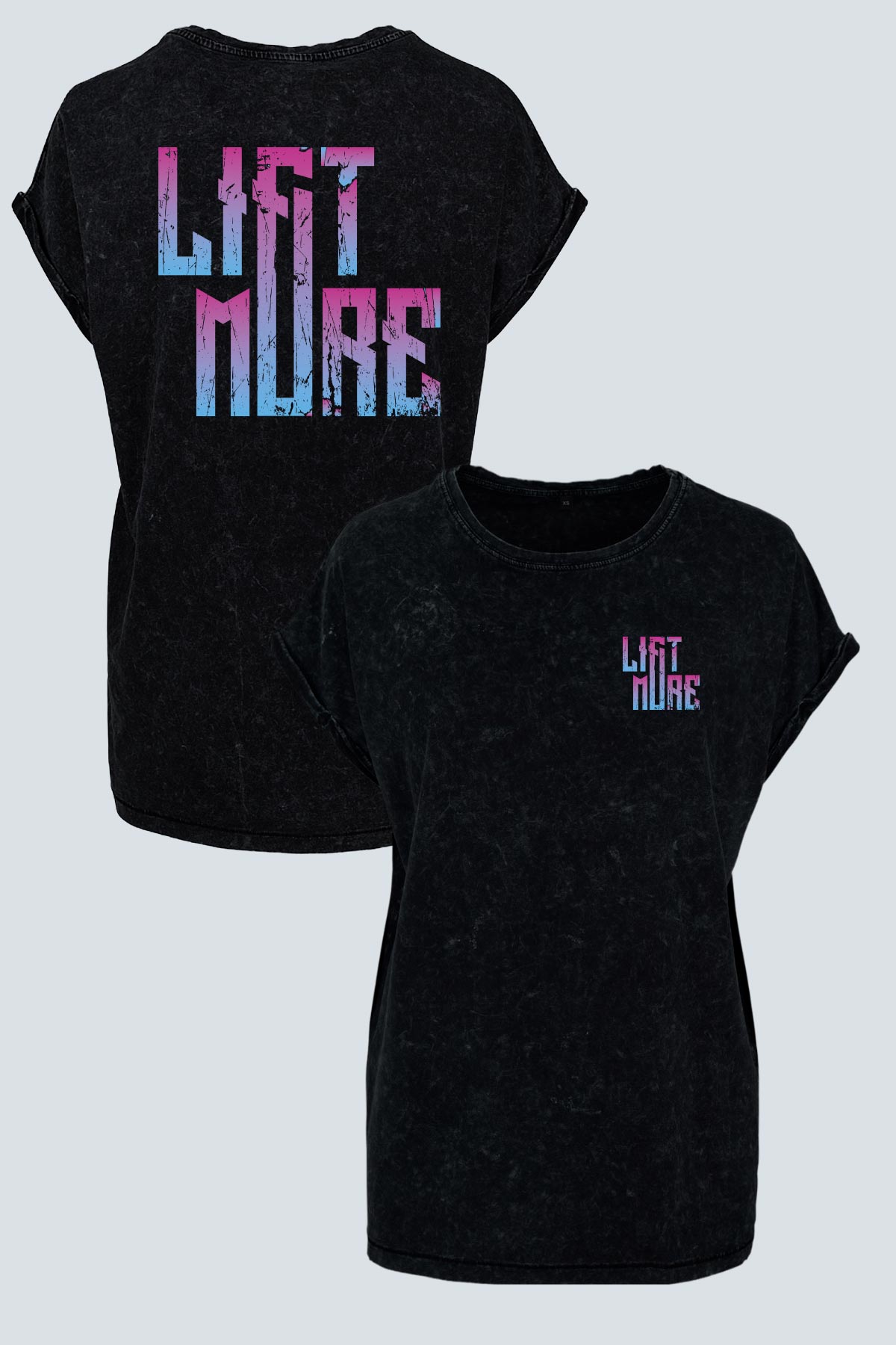 LIFT MORE Gritty Acid Wash Tee